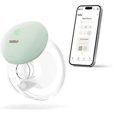 NENO Odsávačka mlieka Ovio Twin Duo bezdrôtová hands-free mušľová 3-fázová s aplikáciou, 2 × 180 ml NENO Odsávačka mlieka Ovio Twin Duo bezdrôtová hands-free mušľová 3-fázová s aplikáciou, 2 × 180 ml