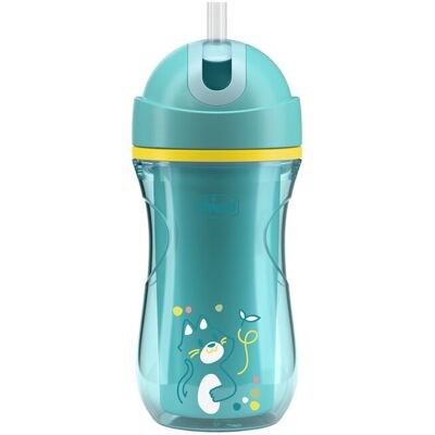 CHICCO Hrnček Sport termo so slamkou teal, 14m+ CHICCO Hrnček Sport termo so slamkou teal, 14m+