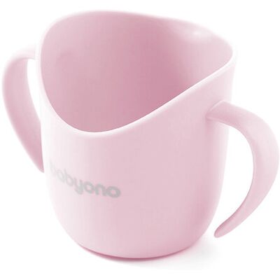 BABYONO Hrnček ergonomický s uškami 120 ml Pink, 6m+ BABYONO Hrnček ergonomický s uškami 120 ml Pink, 6m+
