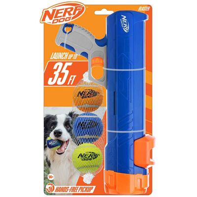 NERF DOG Hračka pre psov Blaster 30 cm bez klipu na loptičku + 3 ks pískacích tenisových loptičiek 5 NERF DOG Hračka pre psov Blaster 30 cm bez klipu na loptičku + 3 ks pískacích tenisových loptičiek 5