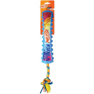 NERF DOG Hračka pre psov pískacie tiahlo s farebným úchopom a textilným lanom 29 cm NERF DOG Hračka pre psov pískacie tiahlo s farebným úchopom a textilným lanom 29 cm