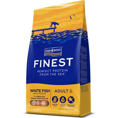 FISH4DOGS Granule malé pre dospelých psov Finest biela ryba so zemiakmi 12kg, 1+ FISH4DOGS Granule malé pre dospelých psov Finest biela ryba so zemiakmi 12kg, 1+