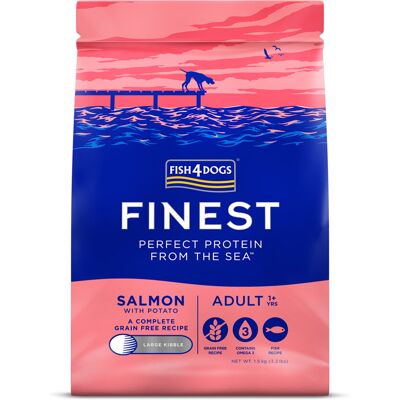 FISH4DOGS Granule malé pre dospelých psov Finest losos so zemiakmi 1,5kg, 1+ FISH4DOGS Granule malé pre dospelých psov Finest losos so zemiakmi 1,5kg, 1+