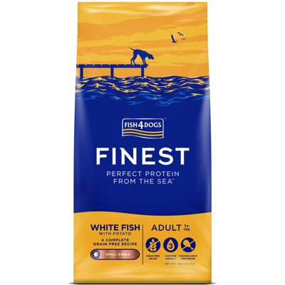 FISH4DOGS Granule malé pre dospelých psov Finest biela ryba so zemakmi 6kg, 1+ FISH4DOGS Granule malé pre dospelých psov Finest biela ryba so zemakmi 6kg, 1+