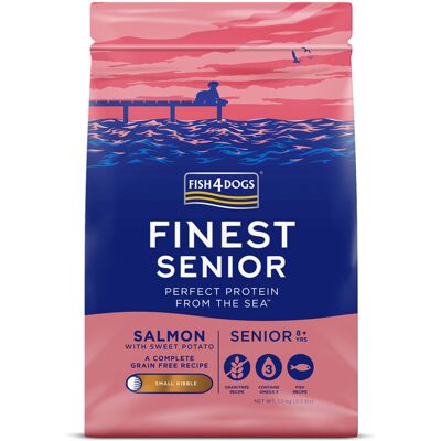 FISH4DOGS Granule malé pre starších psov Finest losos so sladkými zemiakmi 1,5kg, 8+ FISH4DOGS Granule malé pre starších psov Finest losos so sladkými zemiakmi 1,5kg, 8+