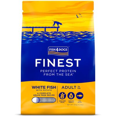 FISH4DOGS Granule veľké pre dospelých psov Finest biela ryba so zemiakmi 1,5kg, 1+ FISH4DOGS Granule veľké pre dospelých psov Finest biela ryba so zemiakmi 1,5kg, 1+