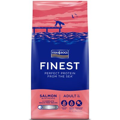 FISH4DOGS Granule veľké pre dospelých psov Finest losos so zemiakmi 6kg, 1+ FISH4DOGS Granule veľké pre dospelých psov Finest losos so zemiakmi 6kg, 1+