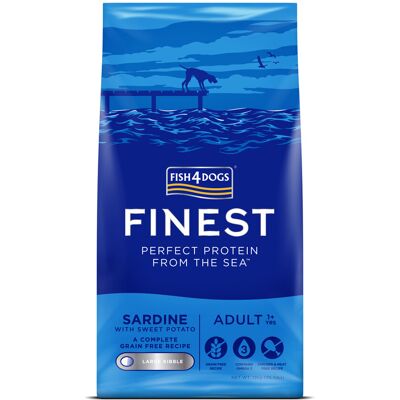 FISH4DOGS Granule veľké pre dospelých psov Finest sardínka so sladkými zemiakmi 12kg,1+ FISH4DOGS Granule veľké pre dospelých psov Finest sardínka so sladkými zemiakmi 12kg,1+