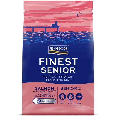 FISH4DOGS Granule veľké pre starších psov Finest losos so sladkými zemiakmi 1,5kg, 8+ FISH4DOGS Granule veľké pre starších psov Finest losos so sladkými zemiakmi 1,5kg, 8+
