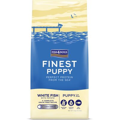 FISH4DOGS Granule veľké pre šteniatka Finest biela ryba so zemiakmi 6kg, 2m+ FISH4DOGS Granule veľké pre šteniatka Finest biela ryba so zemiakmi 6kg, 2m+