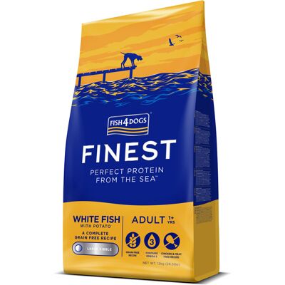 FISH4DOGS Granule veľké pre dospelých psov Finest biela ryba so zemiakmi 12kg, 1+ FISH4DOGS Granule veľké pre dospelých psov Finest biela ryba so zemiakmi 12kg, 1+