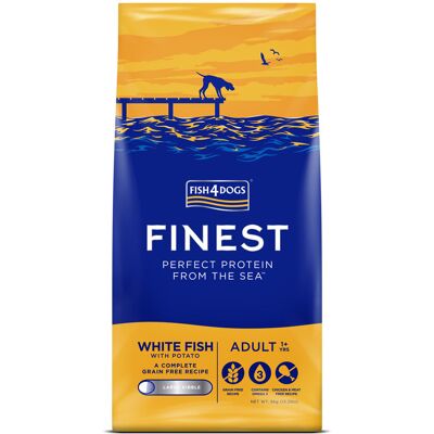 FISH4DOGS Granule veľké pre dospelých psov Finest biela ryba so zemiakmi 6kg, 1+ FISH4DOGS Granule veľké pre dospelých psov Finest biela ryba so zemiakmi 6kg, 1+