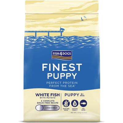 FISH4DOGS Granule veľké pre šteniatka Finest biela ryba so zemiakmi 1,5kg, 2m+ FISH4DOGS Granule veľké pre šteniatka Finest biela ryba so zemiakmi 1,5kg, 2m+