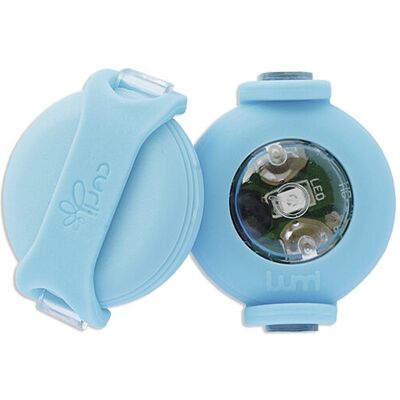 CURLI Luumi LED bezpečnostné svetielko na obojok CYAN CURLI Luumi LED bezpečnostné svetielko na obojok CYAN