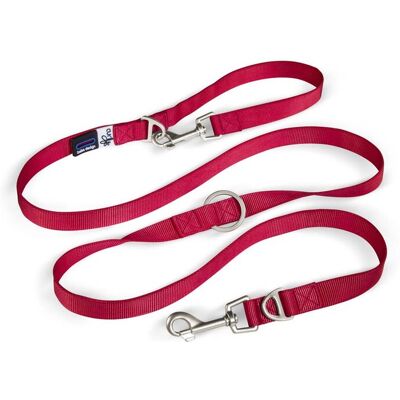 CURLI Nastaviteľné vodítko pre psov Nylon Red L 200x2cm CURLI Nastaviteľné vodítko pre psov Nylon Red L 200x2cm