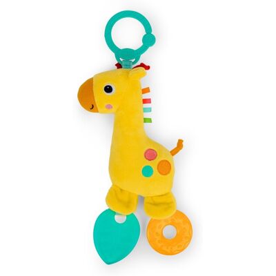 BRIGHT STARTS Hrkálka/hryzačka na C krúžku žirafa Safari Soother™ 0m+ BRIGHT STARTS Hrkálka/hryzačka na C krúžku žirafa Safari Soother™ 0m+