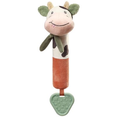 BABYONO Hračka pískacia s hryzačkou Cow Bingo 6m+ BABYONO Hračka pískacia s hryzačkou Cow Bingo 6m+