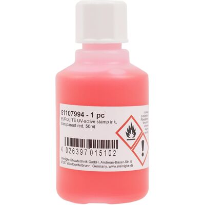 Eurolite UV-Active Stamp Ink Transparent Red 50 ml Eurolite UV-Active Stamp Ink Transparent Red 50 ml