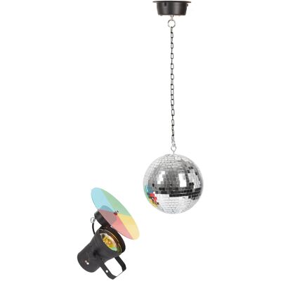 Eurolite Mirrorball 20 cm Set with Pinspot and Motor Eurolite Mirrorball 20 cm Set with Pinspot and Motor