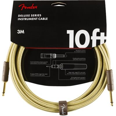 Fender Deluxe Series 10' Instrument Cable Tweed Fender Deluxe Series 10' Instrument Cable Tweed