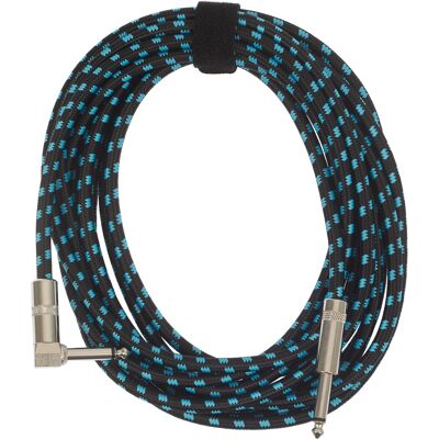 Amumu Woven Instrument Cable Blue Angled 5 m Amumu Woven Instrument Cable Blue Angled 5 m
