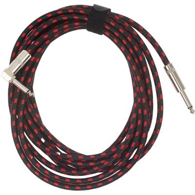 Amumu Woven Instrument Cable Red Angled 5 m Amumu Woven Instrument Cable Red Angled 5 m