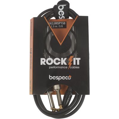 Bespeco ROCKIT Interlink Cable Jack 3,5 TRS M 90° - 2x Jack TS 1,5 m Bespeco ROCKIT Interlink Cable Jack 3,5 TRS M 90° - 2x Jack TS 1,5 m