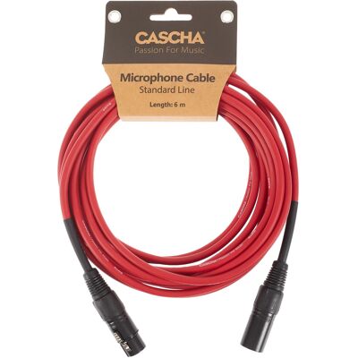 Cascha Standard Line Mic Cable Red 6m Cascha Standard Line Mic Cable Red 6m