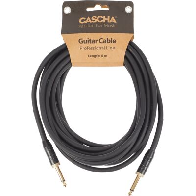 Cascha Professional Line Guitar Cable, Straight, Black, 6 m Cascha Professional Line Guitar Cable, Straight, Black, 6 m