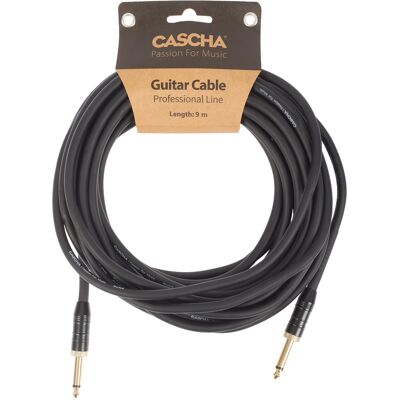 Cascha Professional Line Guitar Cable, Straight, Black, 9 m Cascha Professional Line Guitar Cable, Straight, Black, 9 m