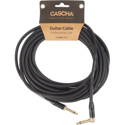 Cascha Professional Line Guitar Cable, Angled, Black, 9 m Cascha Professional Line Guitar Cable, Angled, Black, 9 m