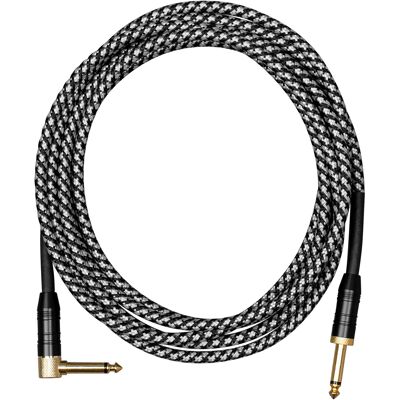 Cascha Professional Line Guitar Cable, Angled, Tweed Black, 9 m Cascha Professional Line Guitar Cable, Angled, Tweed Black, 9 m