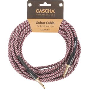 Cascha Professional Line Guitar Cable, Straight, Tweed Red, 9 m Cascha Professional Line Guitar Cable, Straight, Tweed Red, 9 m