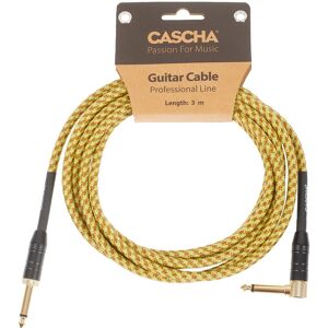 Cascha Professional Line Guitar Cable, Angled, Tweed Natural, 3 m Cascha Professional Line Guitar Cable, Angled, Tweed Natural, 3 m