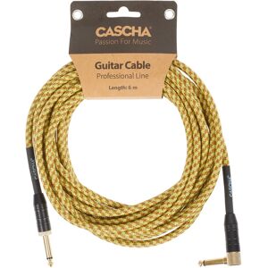 Cascha Professional Line Guitar Cable, Angled, Tweed Natural, 6 m Cascha Professional Line Guitar Cable, Angled, Tweed Natural, 6 m