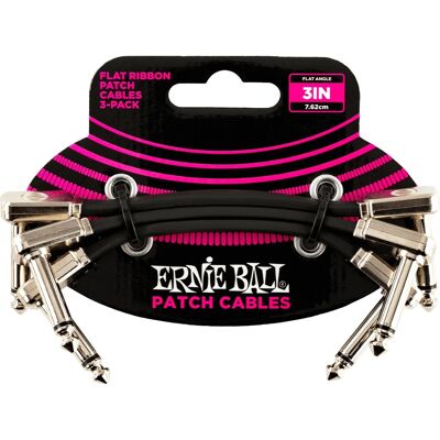 Ernie Ball 3" Flat Ribbon Patch Cable 3-Pack Ernie Ball 3" Flat Ribbon Patch Cable 3-Pack