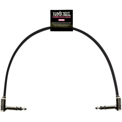Ernie Ball Flat Ribbon Stereo Patch Cable 12" Black Ernie Ball Flat Ribbon Stereo Patch Cable 12" Black