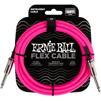 Ernie Ball Flex Instrument Cable 10' Pink Ernie Ball Flex Instrument Cable 10' Pink