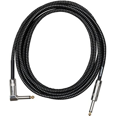 Cascha Standard Line Guitar Cable Angled Black Tweed 9m Cascha Standard Line Guitar Cable Angled Black Tweed 9m