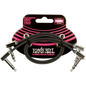 Ernie Ball Flat Ribbon Stereo Patch Cable 12" Black 2 Pack Ernie Ball Flat Ribbon Stereo Patch Cable 12" Black 2 Pack
