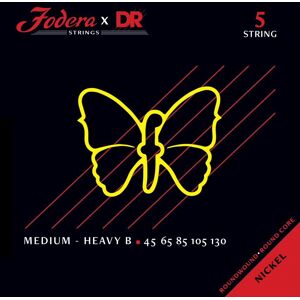 DR Strings Fodera Stainless Steel 5 Medium (Heavy B) 45130 DR Strings Fodera Stainless Steel 5 Medium (Heavy B) 45130