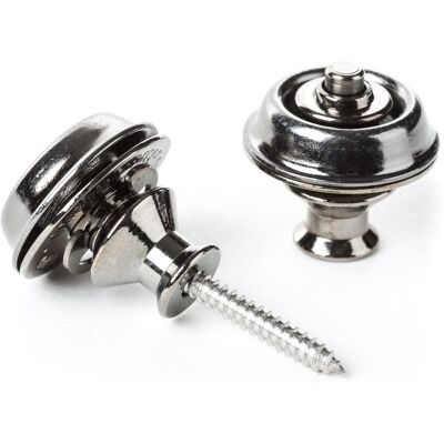 Dunlop Straplok Dual Design Black Chrome Dunlop Straplok Dual Design Black Chrome