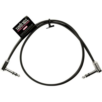Ernie Ball Flat Ribbon Stereo Patch Cable 24" Black Ernie Ball Flat Ribbon Stereo Patch Cable 24" Black