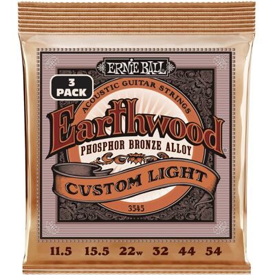 Ernie Ball 3545 Earthwood Custom Light Phosphor Bronze 3-Pack Ernie Ball 3545 Earthwood Custom Light Phosphor Bronze 3-Pack