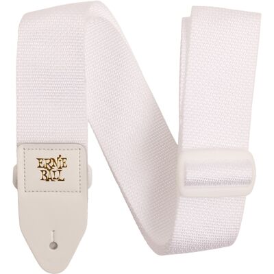 Ernie Ball Polypro Strap White & White Ernie Ball Polypro Strap White & White