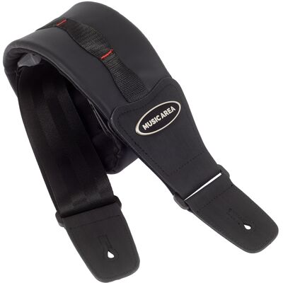 Music Area Strap Black Wide Short Music Area Strap Black Wide Short