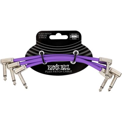 Ernie Ball Flex Patch Cable 6" Purple 3-Pack Ernie Ball Flex Patch Cable 6" Purple 3-Pack
