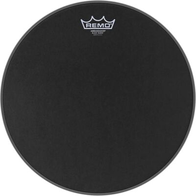 Remo 14" Ambassador Black Suede Remo 14" Ambassador Black Suede