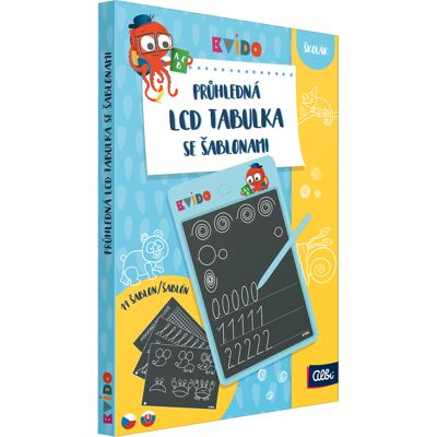 Kvído - Priehľadná LCD tabuľka so šablónami ALBI Kvído - Priehľadná LCD tabuľka so šablónami ALBI