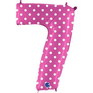 Fóliový balónik 102 cm ružové bodky číslo 7 ALBI Fóliový balónik 102 cm ružové bodky číslo 7 ALBI